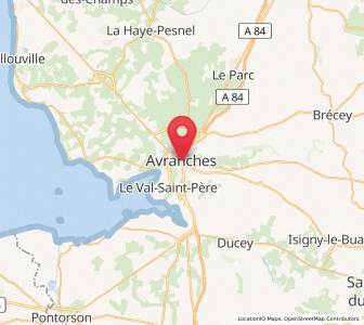 Map of Avranches, Normandy