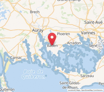 Map of Baden, Brittany