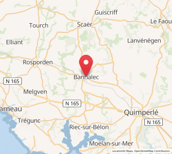 Map of Bannalec, Brittany