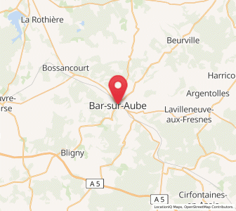 Map of Bar-sur-Aube, Grand Est