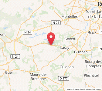 Map of Baulon, Brittany