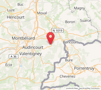 Map of Beaucourt, Bourgogne-Franche-Comté