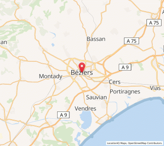 Map of Béziers, Occitanie