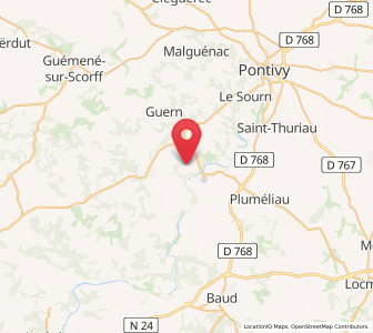 Map of Bieuzy, Brittany