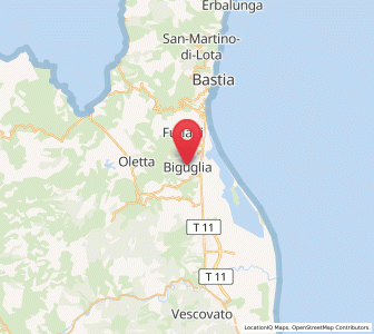 Map of Biguglia, Corsica