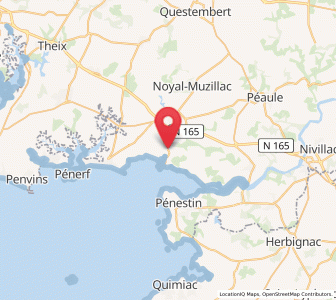 Map of Billiers, Brittany