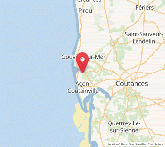 Map of Blainville-sur-Mer, Normandy