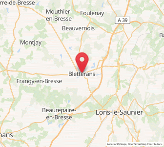 Map of Bletterans, Bourgogne-Franche-Comté