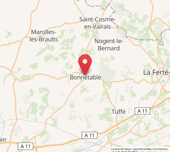 Map of Bonnétable, Pays de la Loire