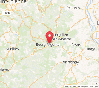 Map of Bourg-Argental, Auvergne-Rhône-Alpes