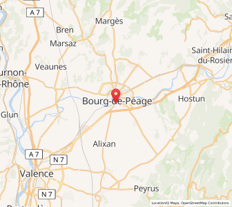 Map of Bourg-de-Péage, Auvergne-Rhône-Alpes