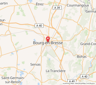 Map of Bourg-en-Bresse, Auvergne-Rhône-Alpes