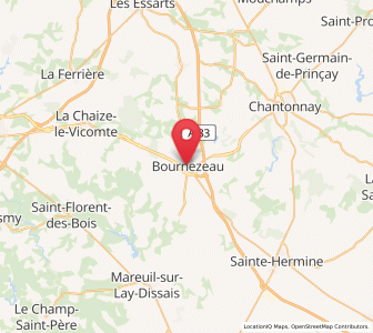 Map of Bournezeau, Pays de la Loire
