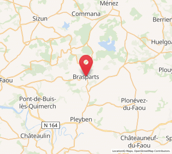 Map of Brasparts, Brittany