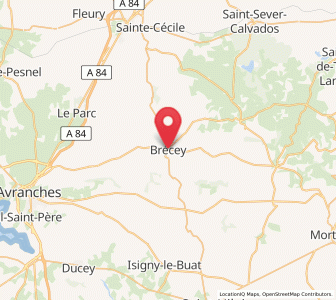 Map of Brécey, Normandy