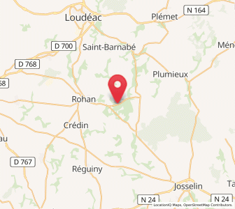 Map of Bréhan, Brittany