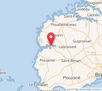 Map of Brélès, Brittany