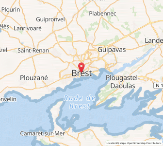 Map of Brest, Brittany