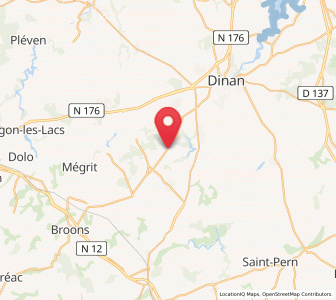 Map of Brusvily, Brittany