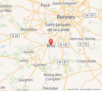 Map of Bruz, Brittany