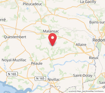 Map of Caden, Brittany