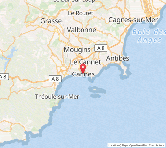 Map of Cannes, Provence-Alpes-Côte d'Azur
