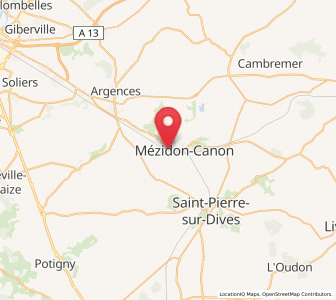 Map of Canon, Normandy