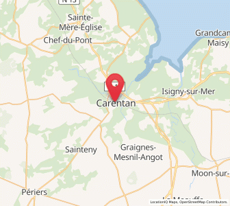Map of Carentan, Normandy