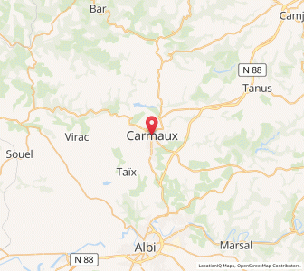 Map of Carmaux, Occitanie