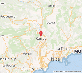 Map of Carros, Provence-Alpes-Côte d'Azur