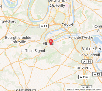 Map of Caudebec-lès-Elbeuf, Normandy