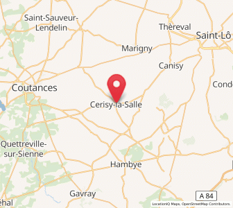 Map of Cerisy-la-Salle, Normandy