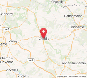 Map of Chablis, Bourgogne-Franche-Comté