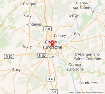 Map of Chalon-sur-Saône, Bourgogne-Franche-Comté
