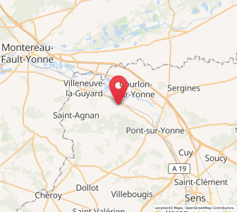 Map of Champigny, Bourgogne-Franche-Comté