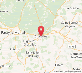 Map of Charolles, Bourgogne-Franche-Comté