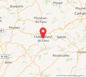 Map of Châteauneuf-du-Faou, Brittany