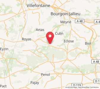 Map of Châtonnay, Auvergne-Rhône-Alpes