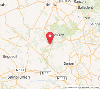 Map of Cieux, Nouvelle-Aquitaine
