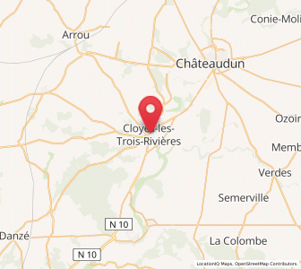 Map of Cloyes-sur-le-Loir, Centre