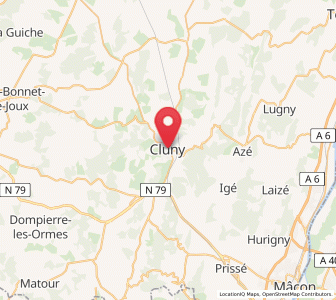 Map of Cluny, Bourgogne-Franche-Comté