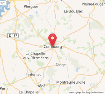 Map of Combourg, Brittany