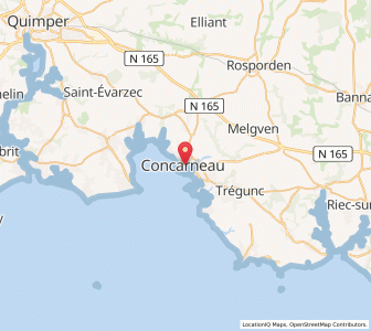 Map of Concarneau, Brittany