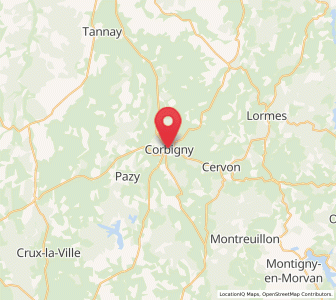 Map of Corbigny, Bourgogne-Franche-Comté