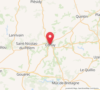 Map of Corlay, Brittany