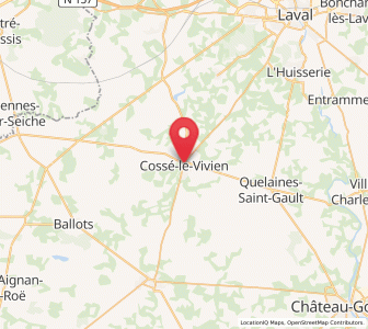 Map of Cossé-le-Vivien, Pays de la Loire