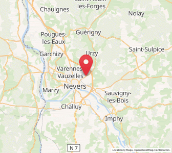 Map of Coulanges-lès-Nevers, Bourgogne-Franche-Comté