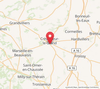 Map of Crèvecœur-le-Grand, Hauts-de-France