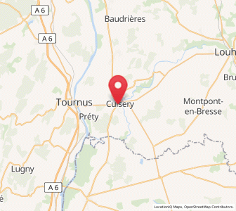 Map of Cuisery, Bourgogne-Franche-Comté