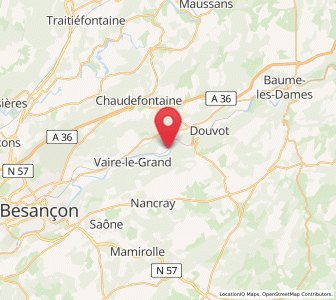 Map of Deluz, Bourgogne-Franche-Comté